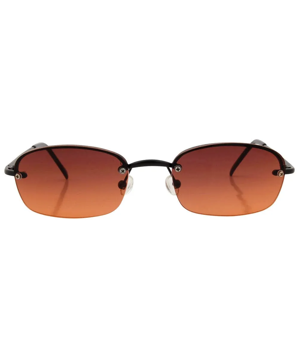 SIZZLE Black/Amber Rimless Sunglasses sold by Giant Vintage product image thumbnail 3