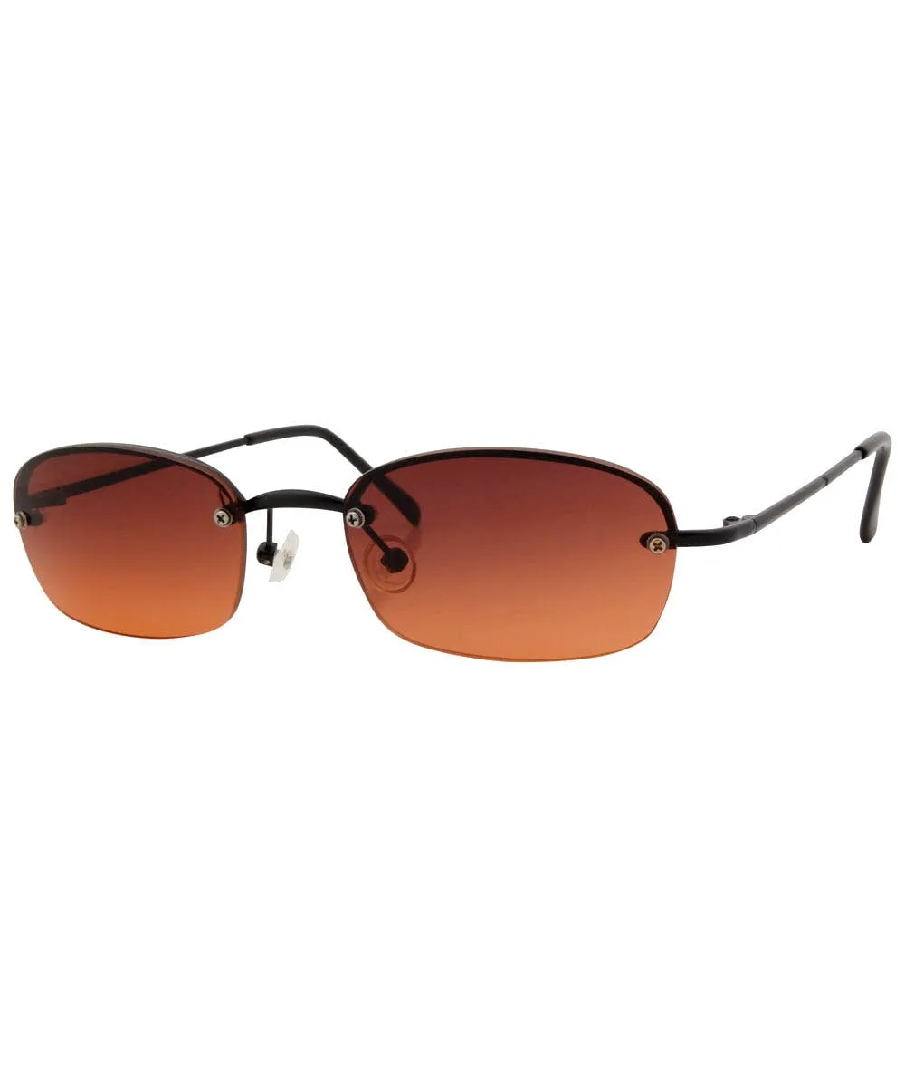SIZZLE Black/Amber Rimless Sunglasses sold by Giant Vintage product image thumbnail 2