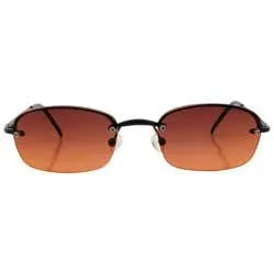 SIZZLE Black/Amber Rimless Sunglasses sold by Giant Vintage