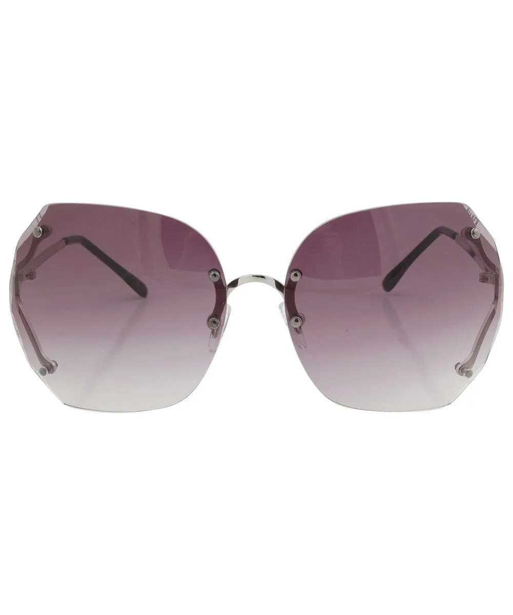 SWEETNESS Silver Oversized Sunglasses sold by Giant Vintage product image thumbnail 3