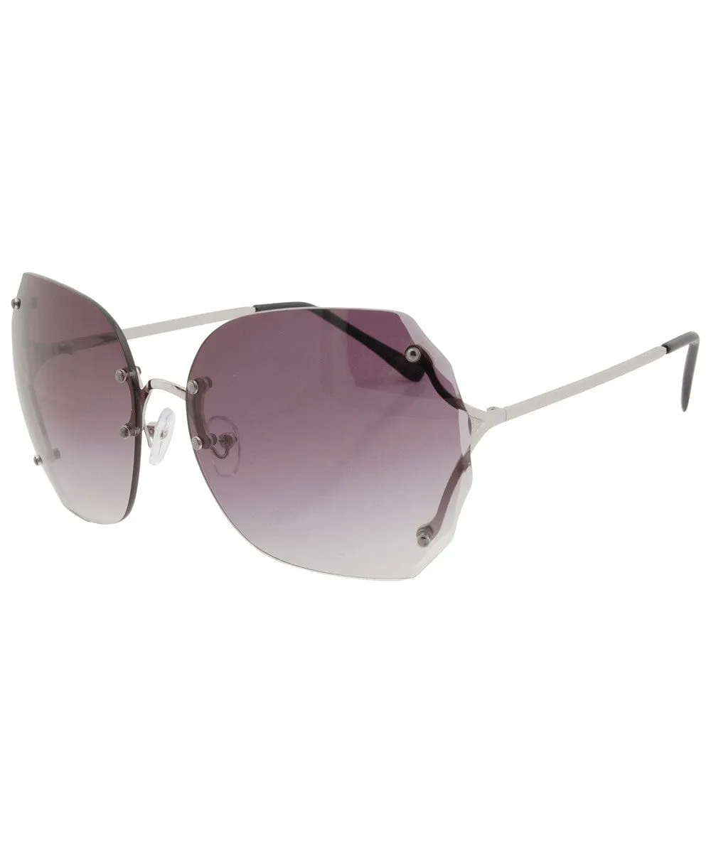 SWEETNESS Silver Oversized Sunglasses sold by Giant Vintage product image thumbnail 2