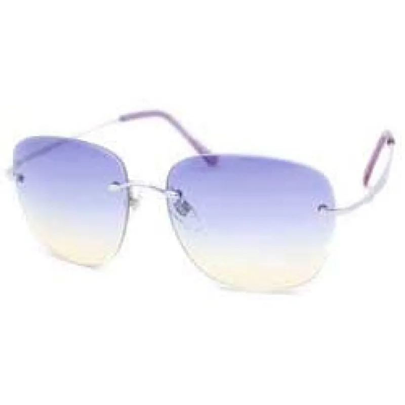 CELESTIAL Purple/Yellow Rimless Sunglasses sold by Giant Vintage