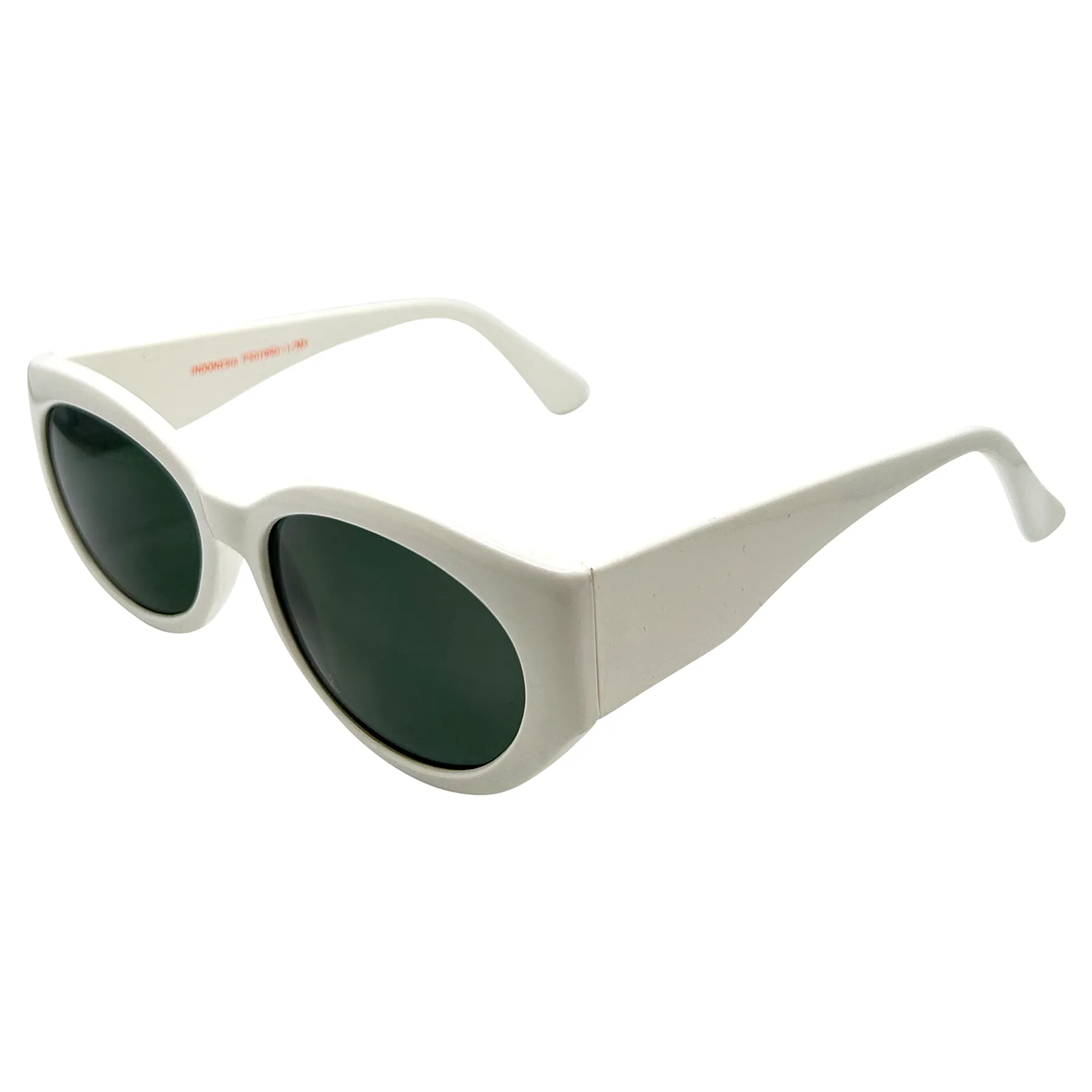 PUFF White Round Mod Cat-Eye Sunglasses sold by Giant Vintage product image thumbnail 2