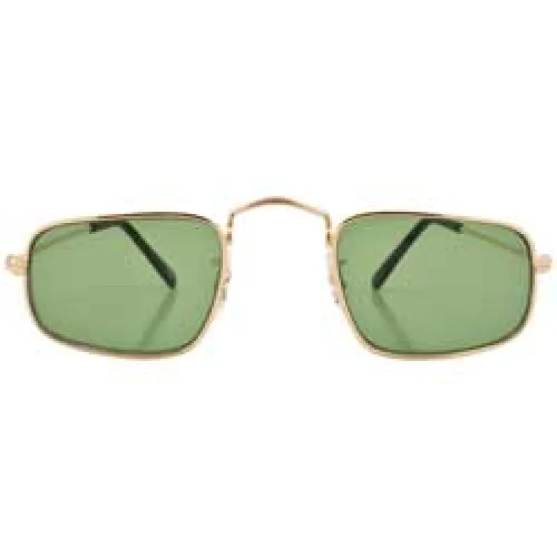 REFORM Green/Gold Square Sunglasses sold by Giant Vintage
