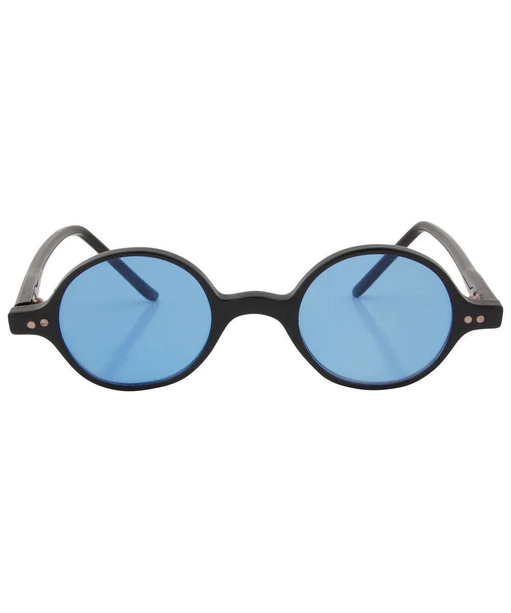 WILL Black/Blue Round Sunglasses sold by Giant Vintage product image thumbnail 3