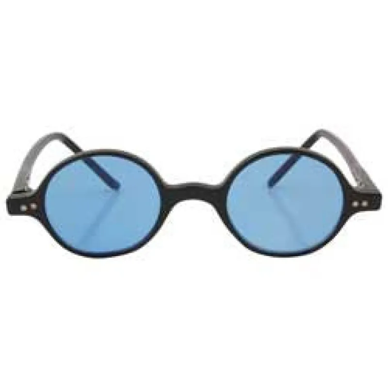 WILL Black/Blue Round Sunglasses sold by Giant Vintage