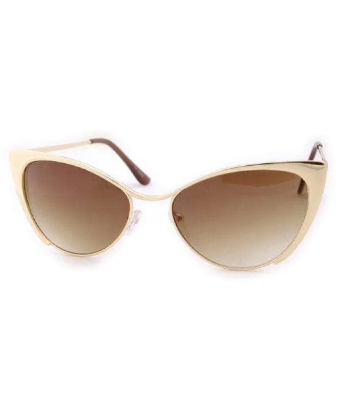 CHAN Gold Cat-Eye Sunglasses sold by Giant Vintage