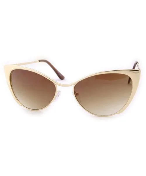 CHAN Gold Cat-Eye Sunglasses sold by Giant Vintage