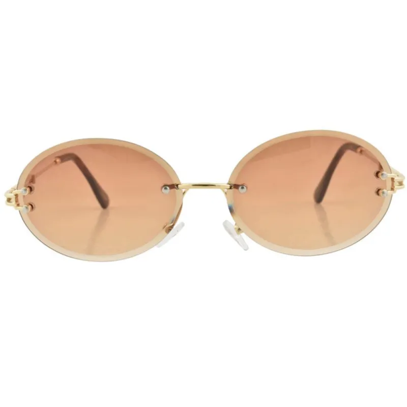 SWEET DEE Brown Rimless Sunglasses sold by Giant Vintage