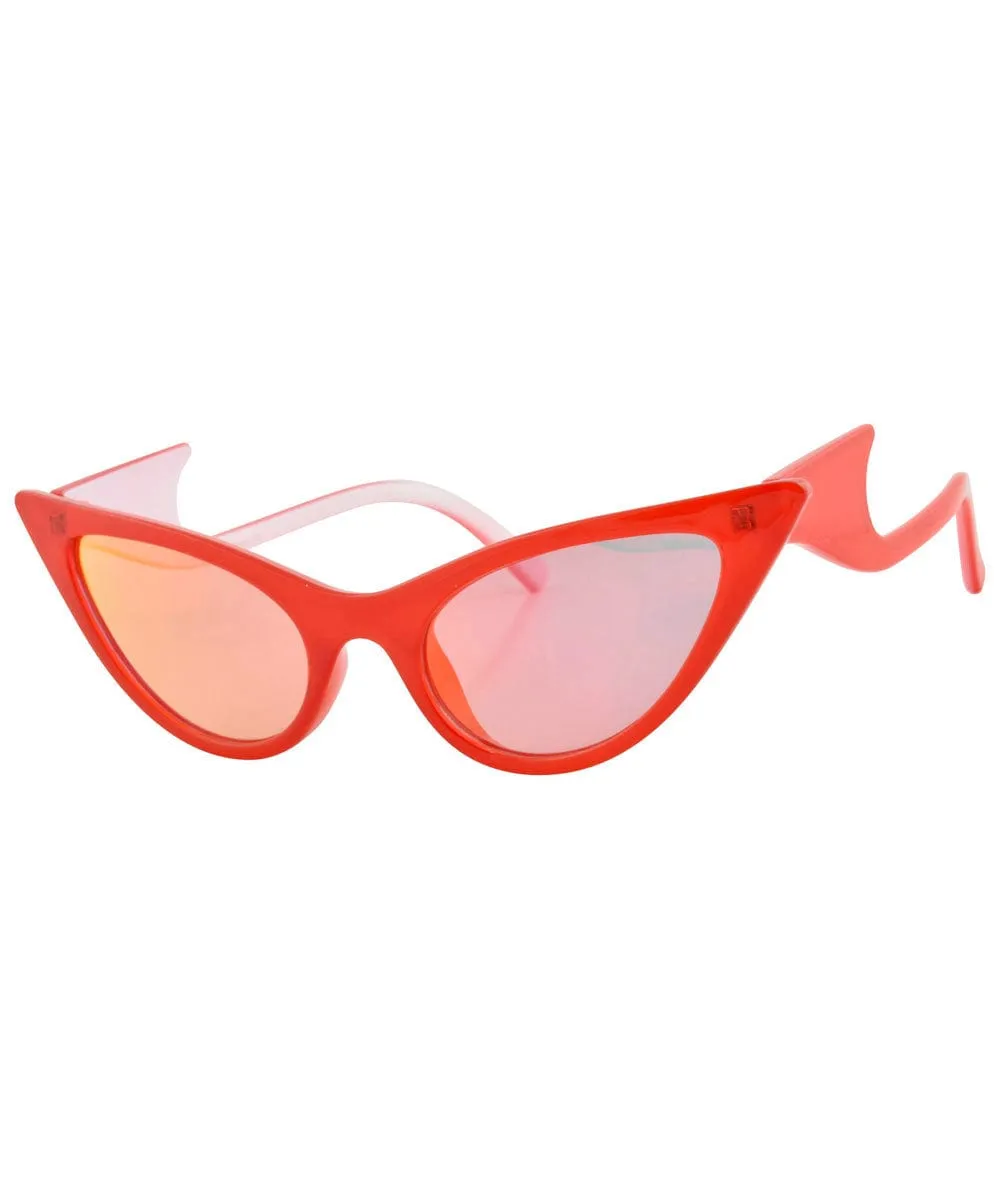 QUIZZY Red Extreme Cat-Eye Sunglasses sold by Giant Vintage product image thumbnail 2