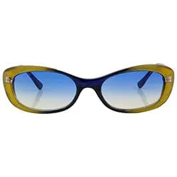 WIZARDS Yellow/Blue Cat-Eye Sunglasses sold by Giant Vintage