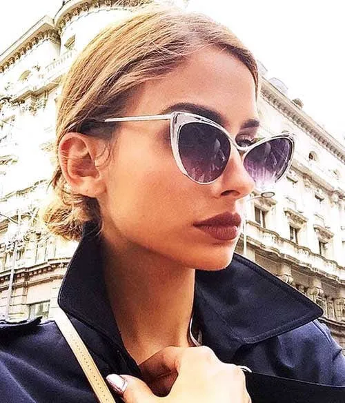 CHAN Silver Cat-Eye Sunglasses sold by Giant Vintage product image thumbnail 3