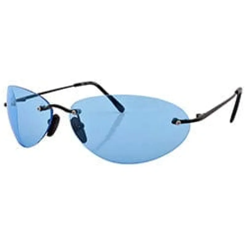 TICKLE Blue Rimless Sunglasses sold by Giant Vintage