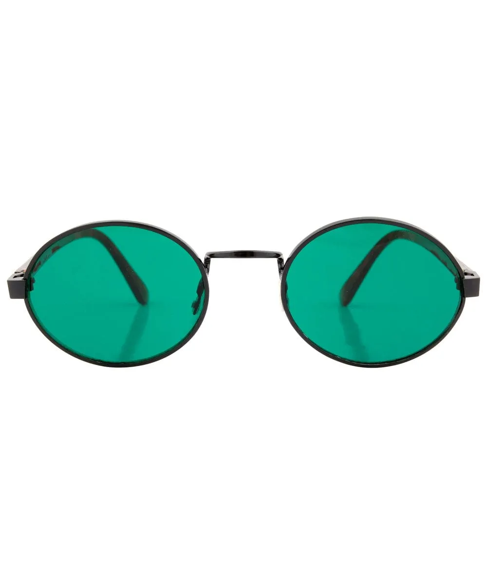 HAYSI Green/Black Oval Sunglasses sold by Giant Vintage product image thumbnail 3
