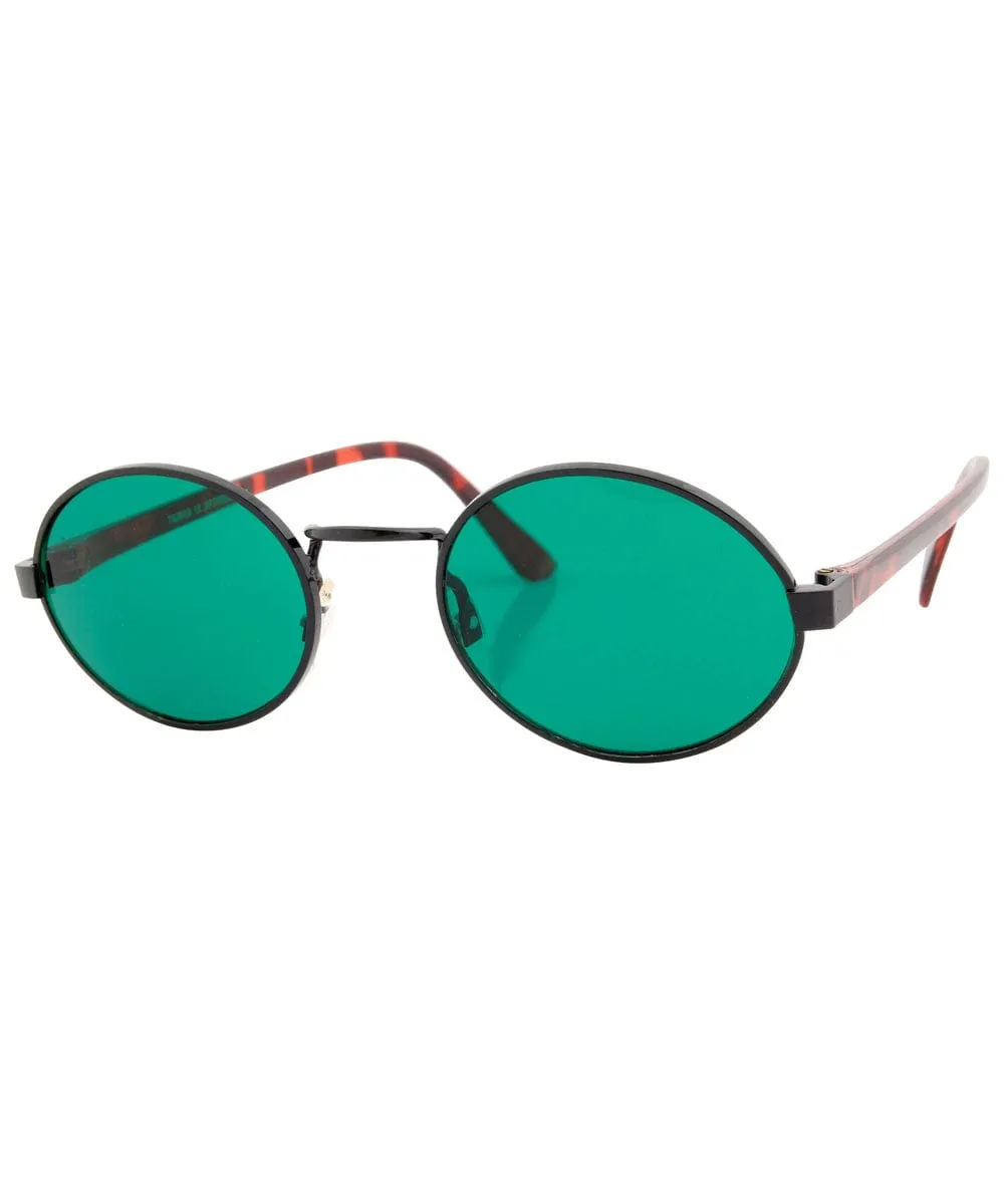 HAYSI Green/Black Oval Sunglasses sold by Giant Vintage product image thumbnail 2