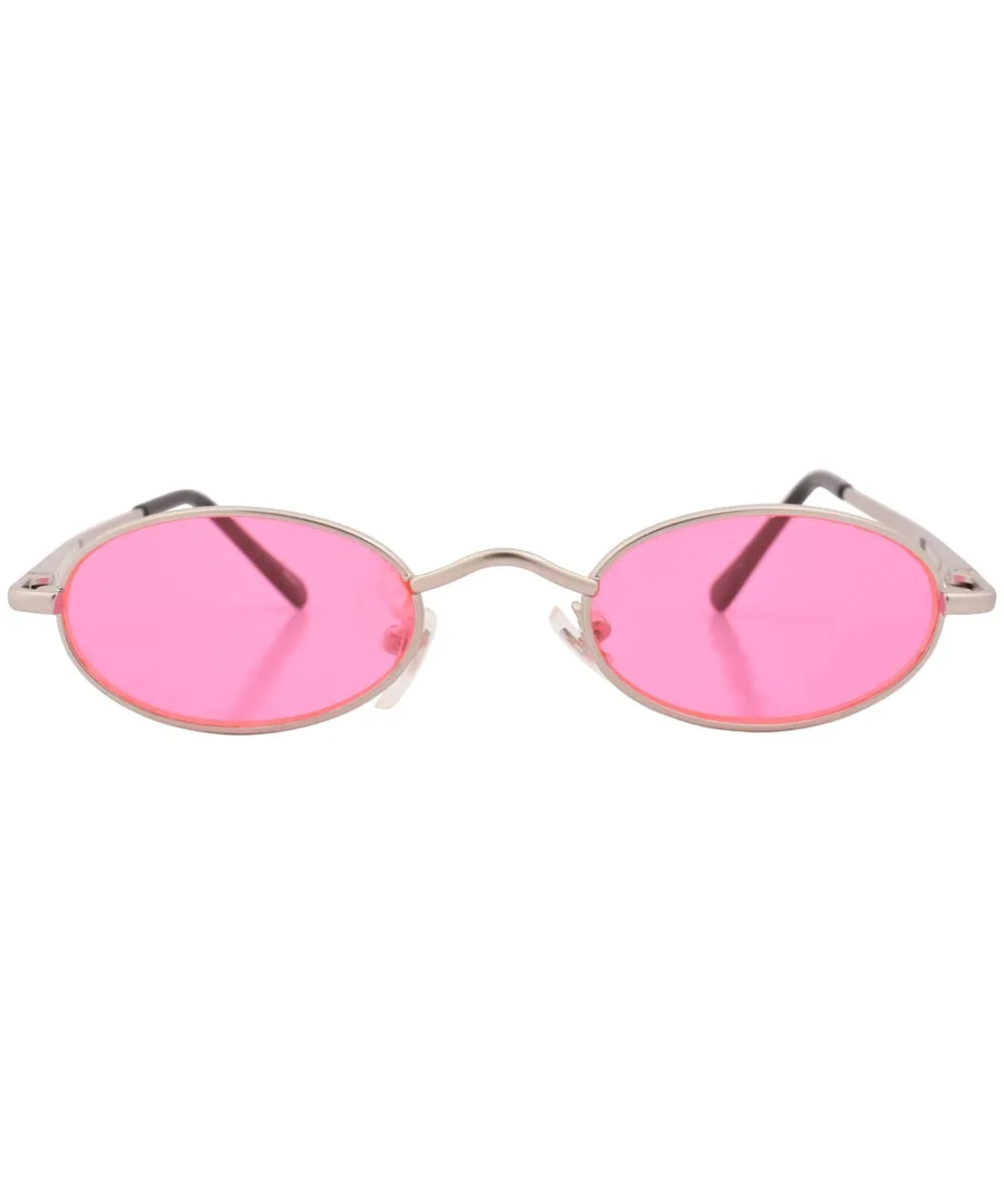 LOZENGE Pink/Silver Oval Sunglasses sold by Giant Vintage product image thumbnail 3