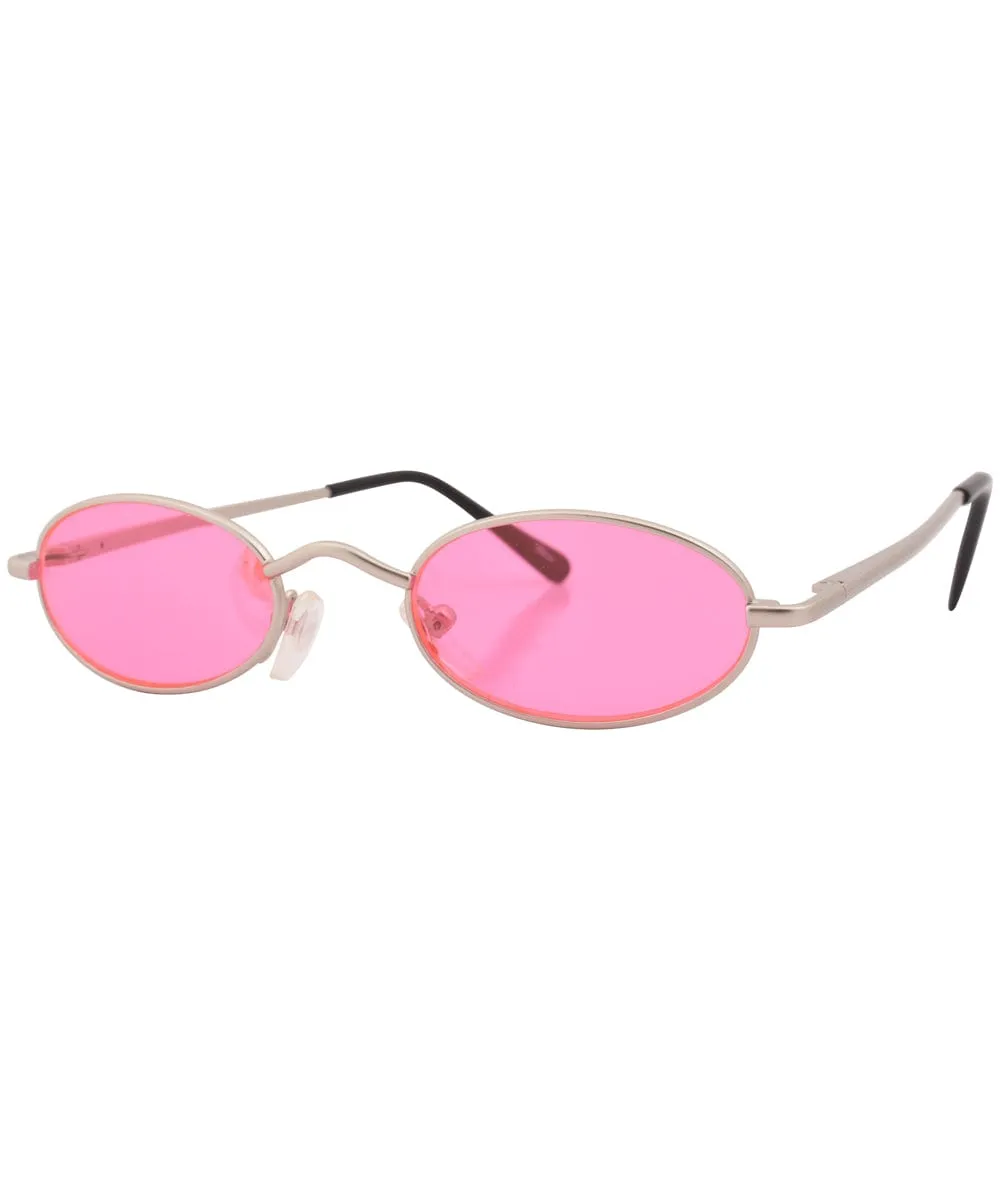 LOZENGE Pink/Silver Oval Sunglasses sold by Giant Vintage product image thumbnail 2