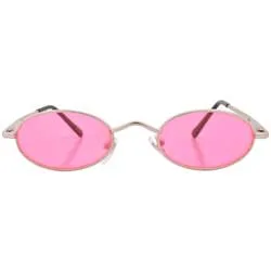LOZENGE Pink/Silver Oval Sunglasses sold by Giant Vintage