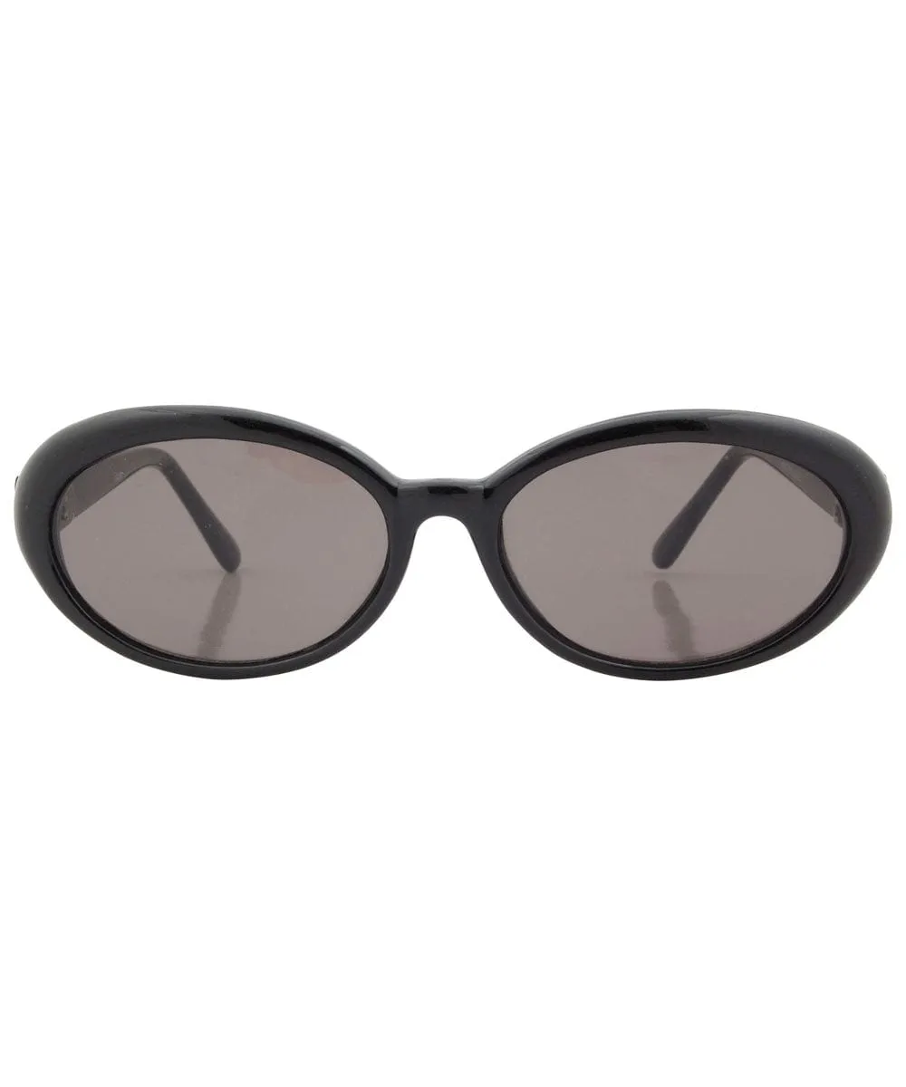 GIGAPOP Black Oval Sunglasses sold by Giant Vintage product image thumbnail 3
