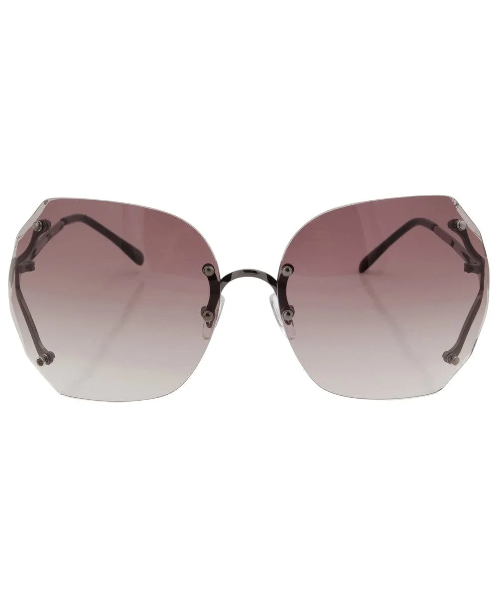 SWEETNESS Gunmetal Oversized Sunglasses sold by Giant Vintage product image thumbnail 3