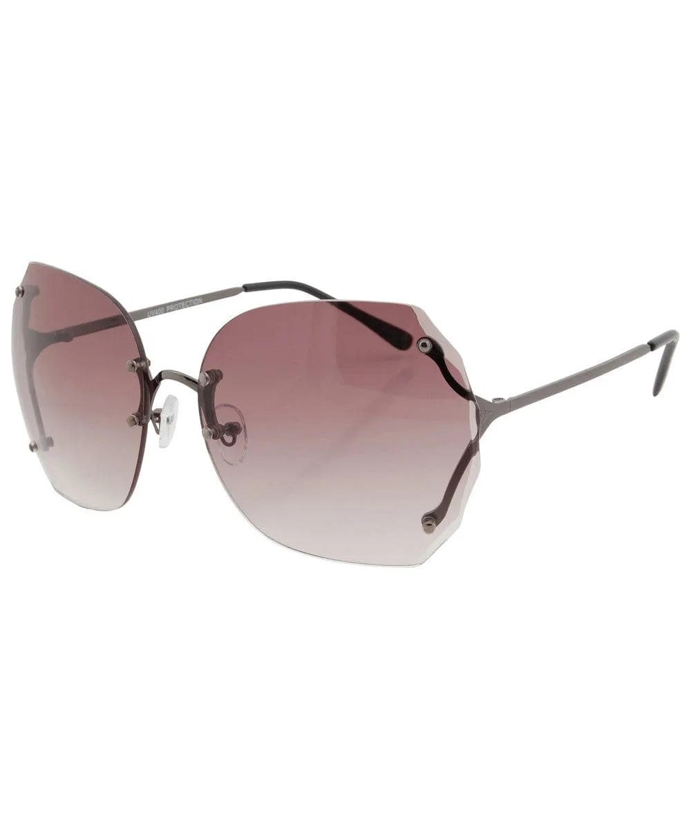 SWEETNESS Gunmetal Oversized Sunglasses sold by Giant Vintage product image thumbnail 2