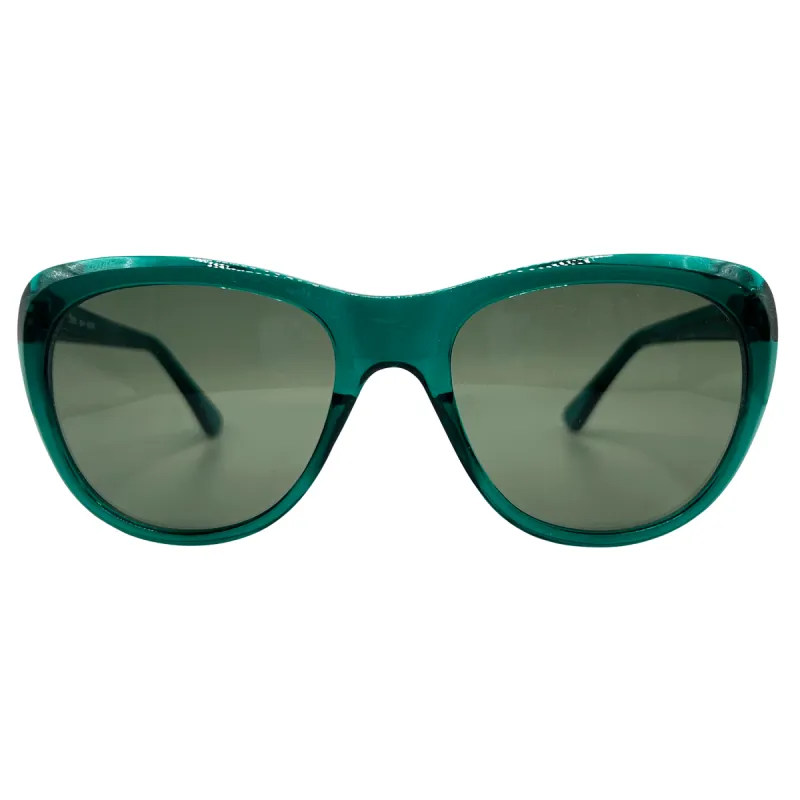 CHARMING Teal Cat-Eye Sunglasses sold by Giant Vintage