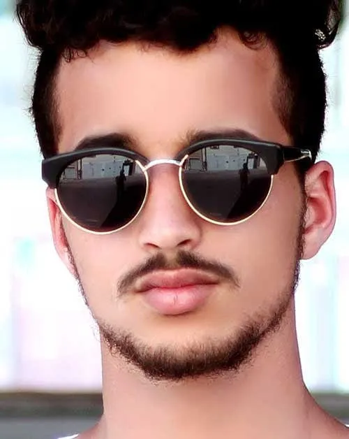 POLLEN Black/Silver Browline Sunglasses sold by Giant Vintage product image thumbnail 3