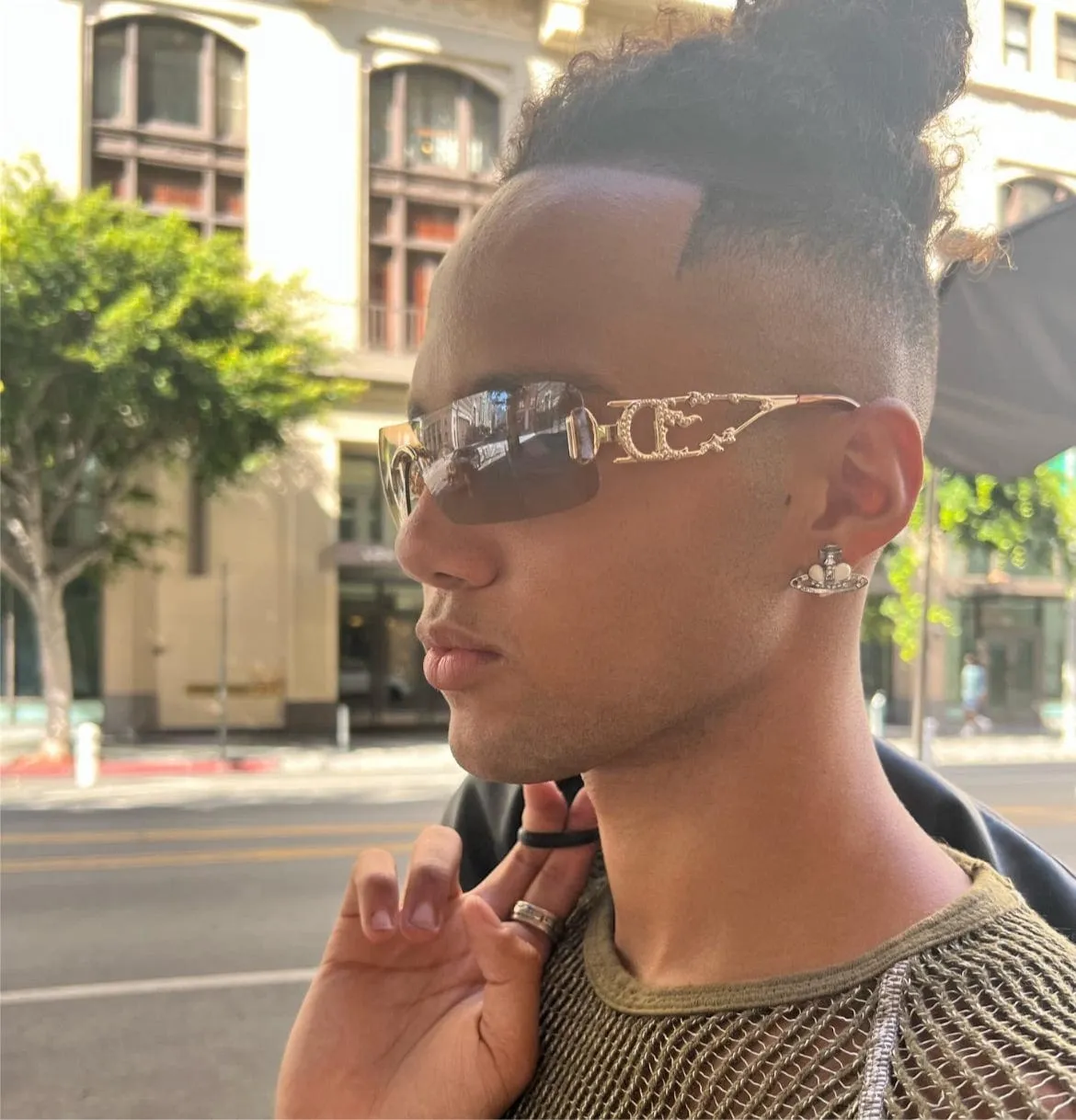 COI Gold/Flash Rimless Sunglasses sold by Giant Vintage product image thumbnail 3