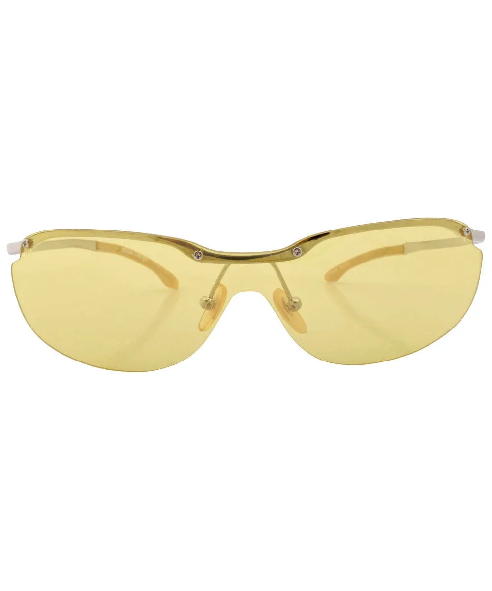 OXYGEN Yellow Rimless Sunglasses sold by Giant Vintage product image thumbnail 3