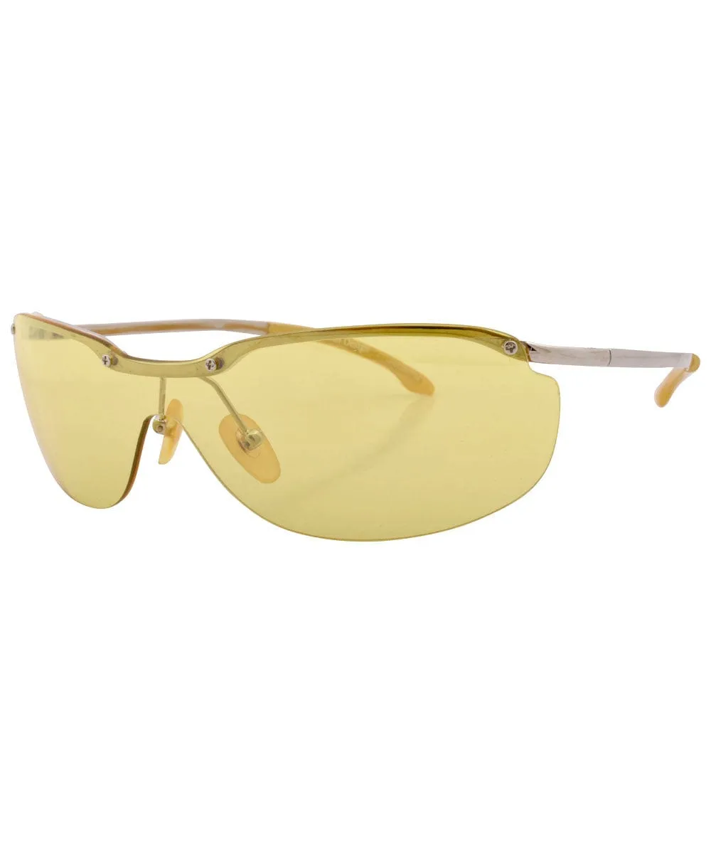 OXYGEN Yellow Rimless Sunglasses sold by Giant Vintage product image thumbnail 2