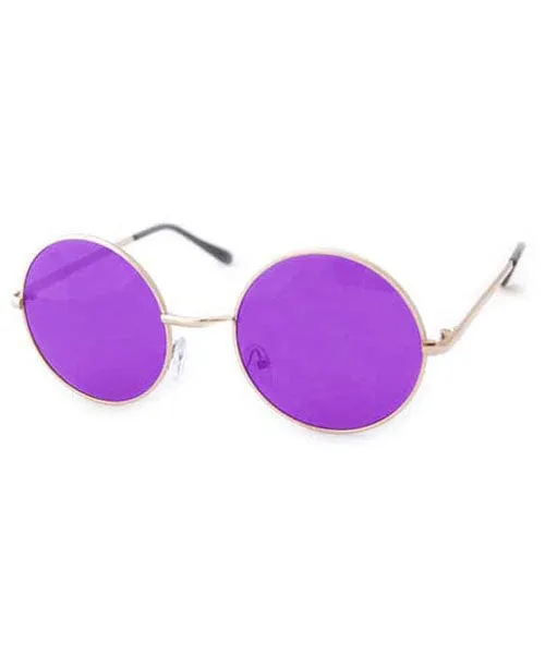 WONDERLAND Purple/Gold Round Sunglasses sold by Giant Vintage