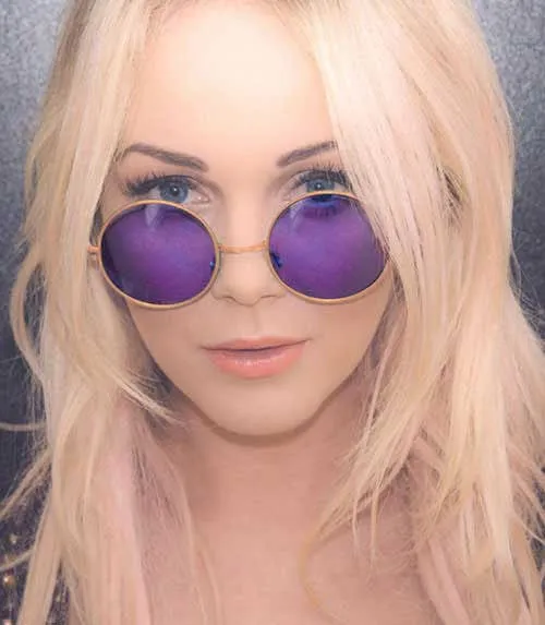 WONDERLAND Purple/Gold Round Sunglasses sold by Giant Vintage product image thumbnail 3