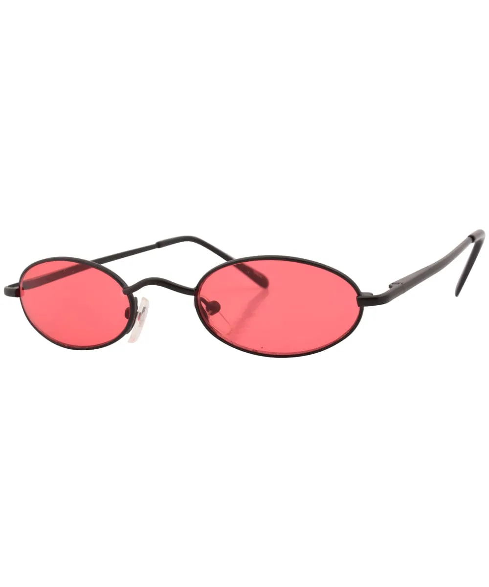 LOZENGE Red/Black Oval Sunglasses sold by Giant Vintage product image thumbnail 2