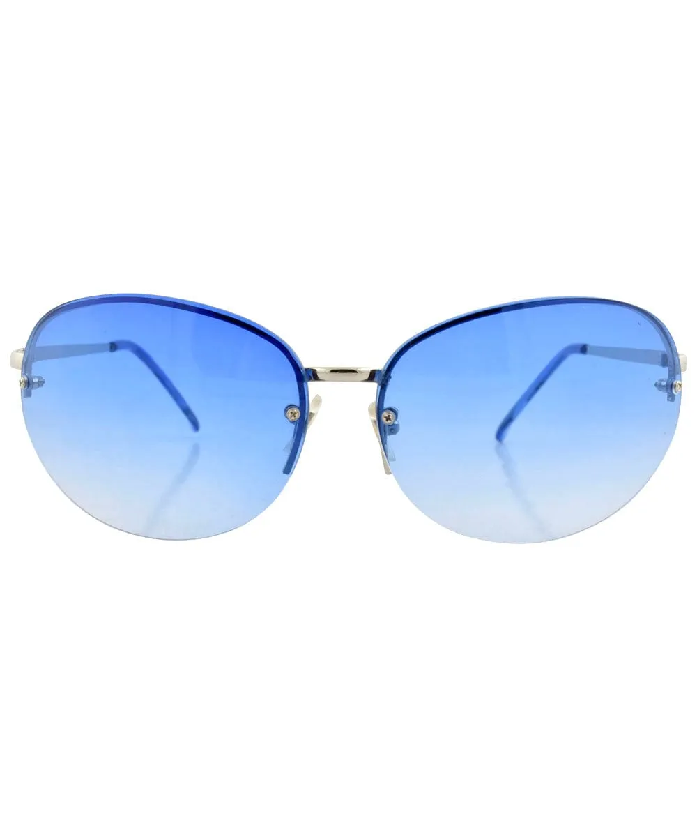 FACE Blue Rimless Sunglasses sold by Giant Vintage product image thumbnail 3