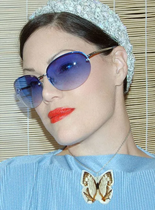 FACE Blue Rimless Sunglasses sold by Giant Vintage product image thumbnail 4
