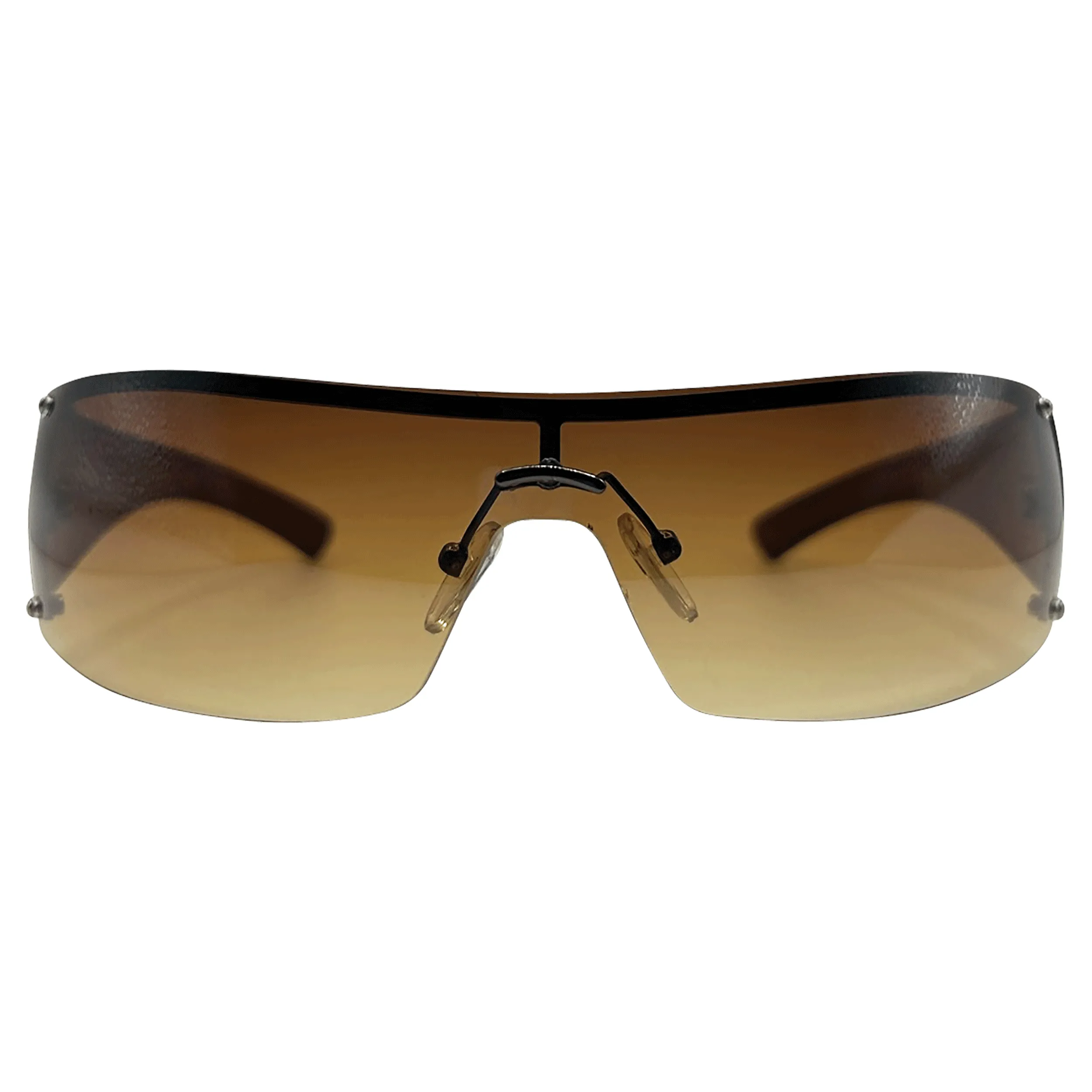 CHAINS Rimless Shield Y2K Sunglasses sold by Giant Vintage product image thumbnail 5