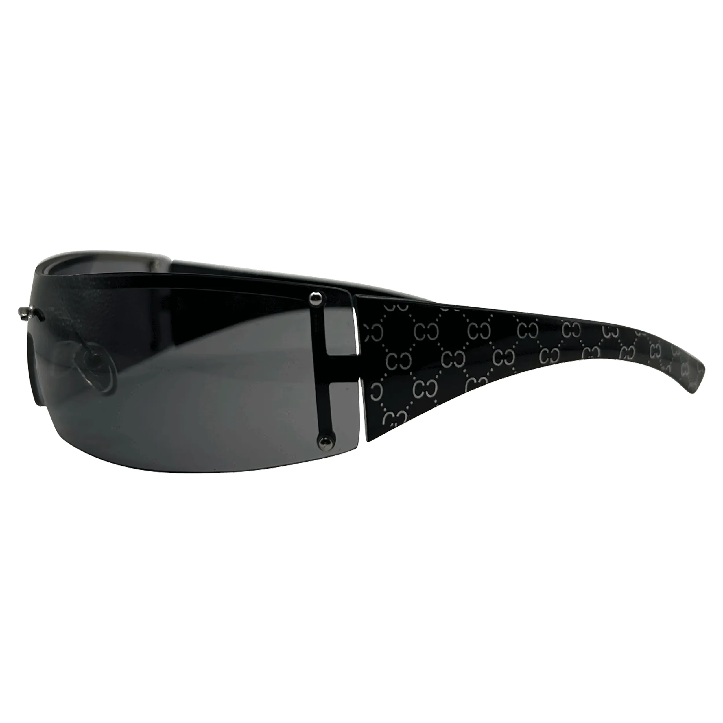 CHAINS Rimless Shield Y2K Sunglasses sold by Giant Vintage product image thumbnail 4