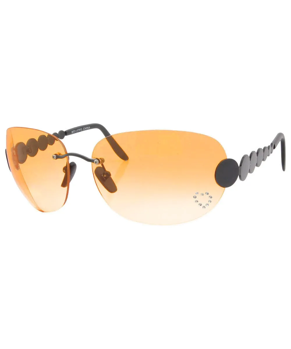 TASTY Orange/Heart Rimless Rhinestone Sunglasses sold by Giant Vintage product image thumbnail 2