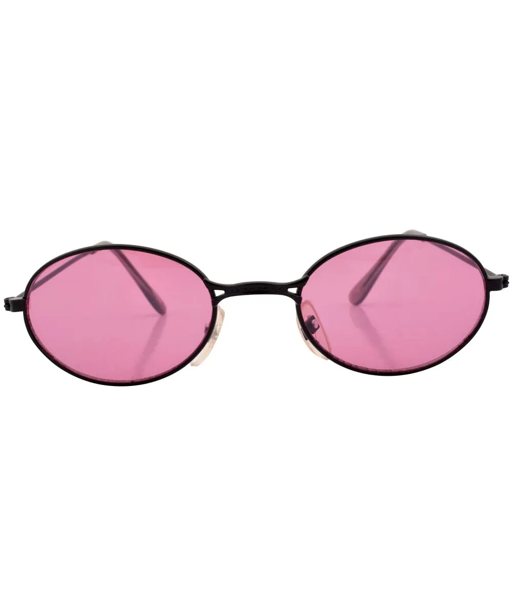 WEENIE Pink/Black Oval Sunglasses sold by Giant Vintage product image thumbnail 3