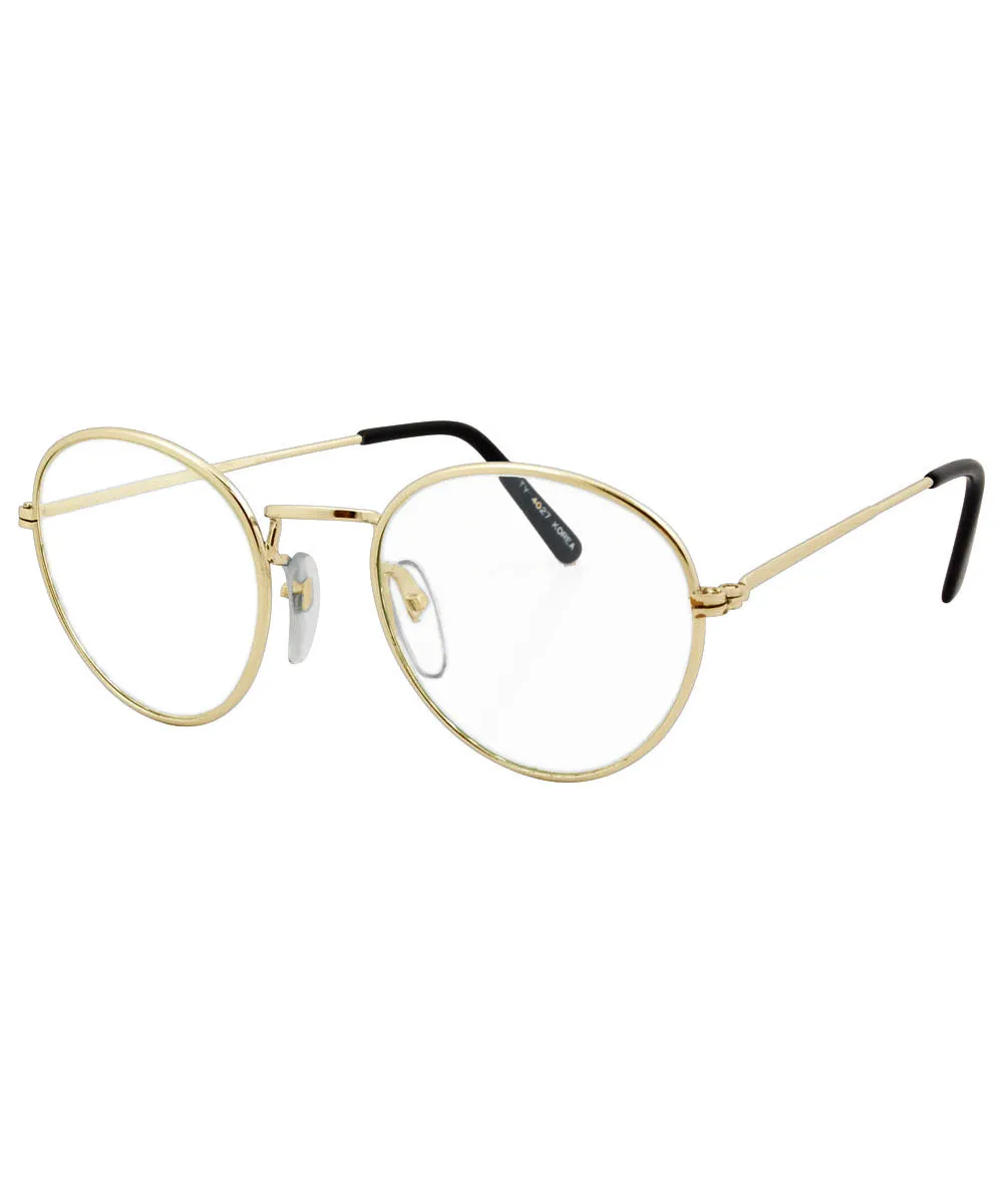 RIDLEY Gold/Clear Glasses sold by Giant Vintage