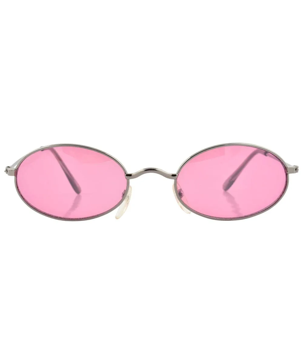 UPGRADE Gun/Pink Oval Sunglasses sold by Giant Vintage product image thumbnail 3