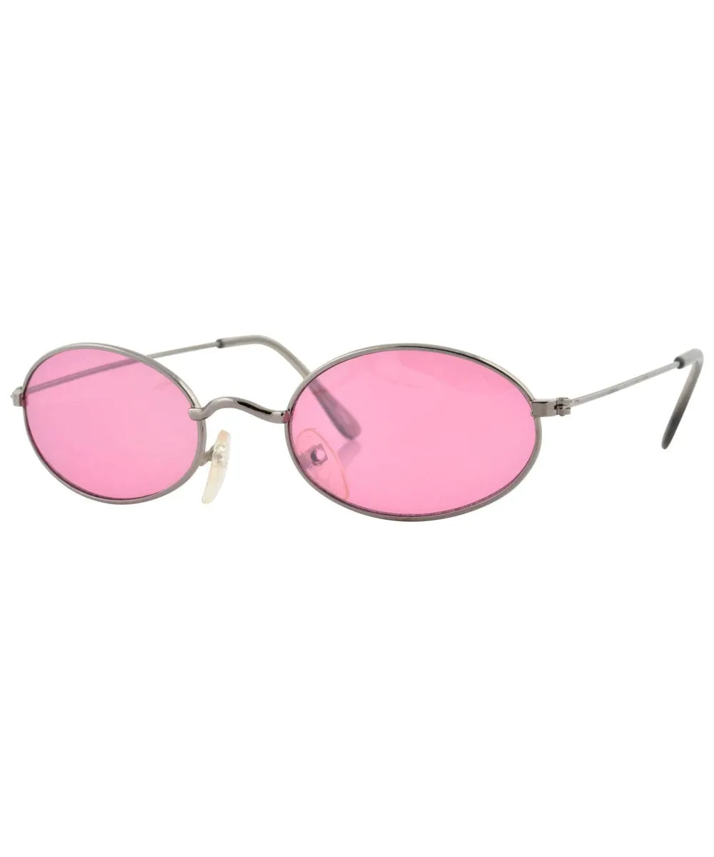 UPGRADE Gun/Pink Oval Sunglasses sold by Giant Vintage product image thumbnail 2