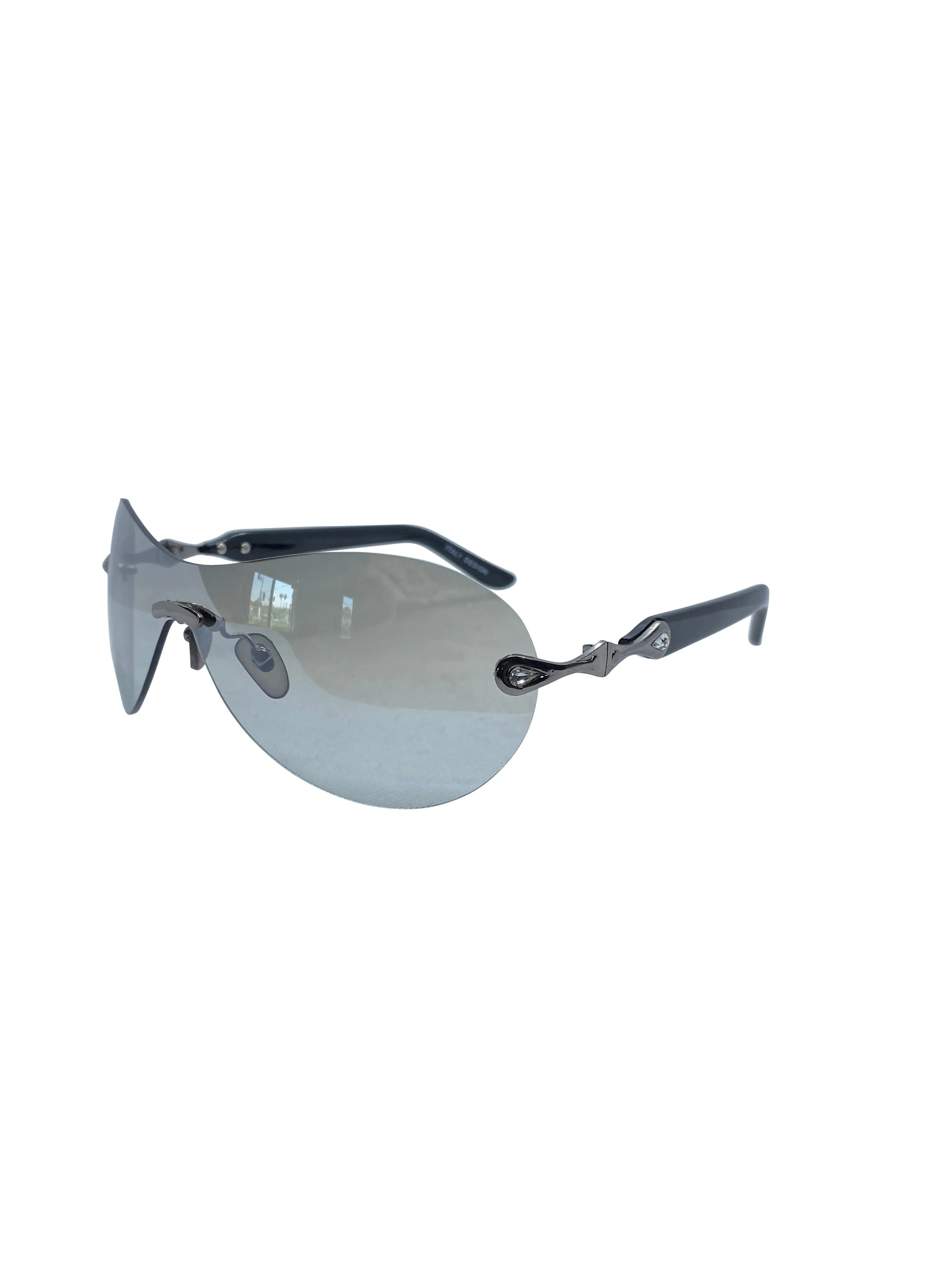 DEW DROP Flash Rimless Sunglasses sold by Giant Vintage product image thumbnail 2