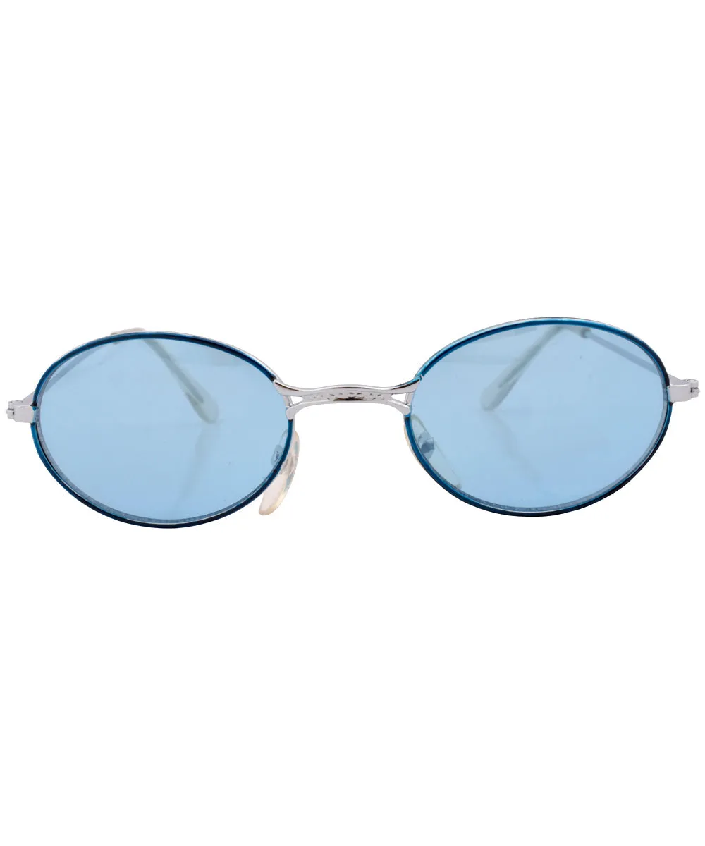 WEENIE Blue/Silver Oval Sunglasses sold by Giant Vintage product image thumbnail 3
