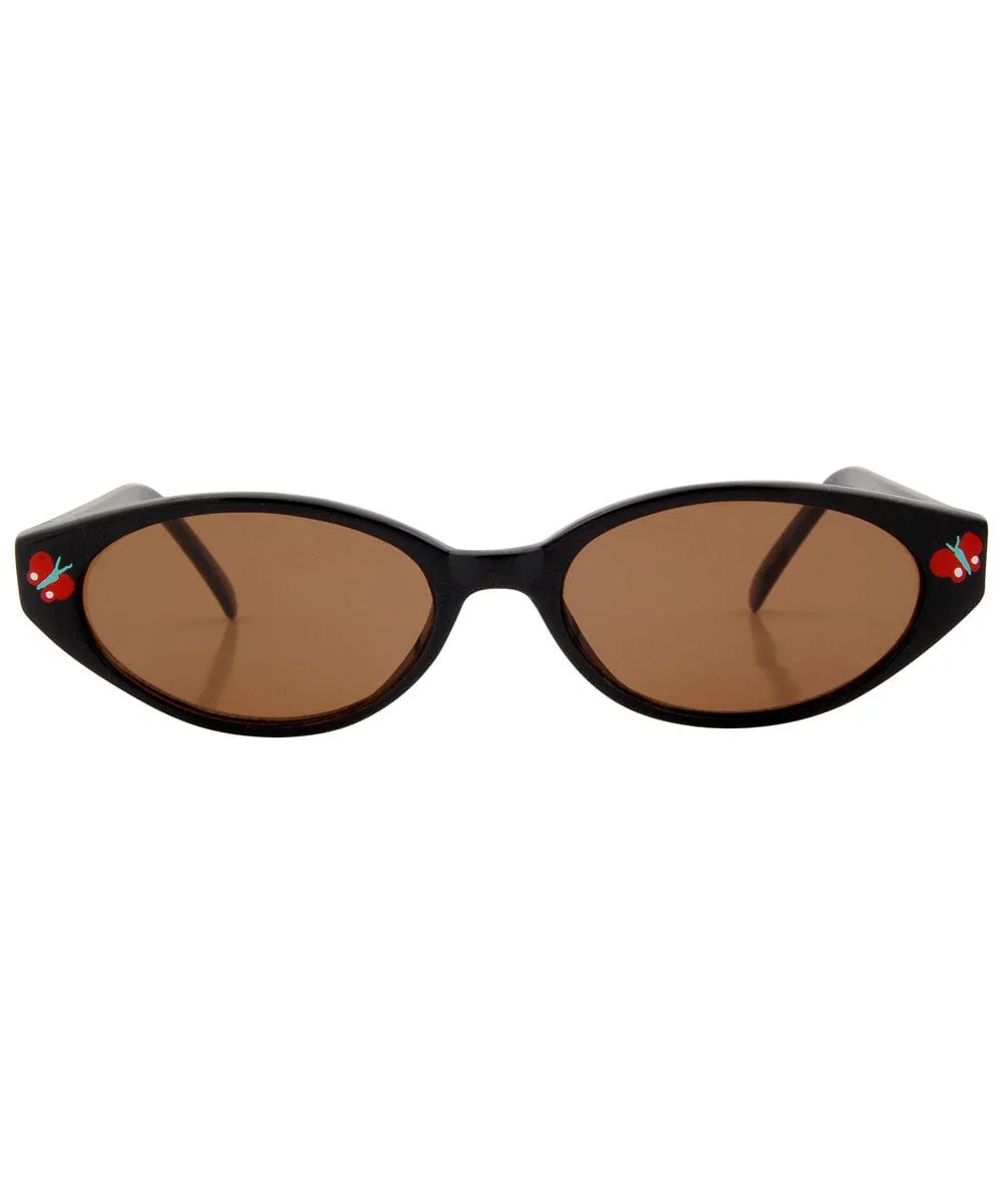 ADORBULOUS Black/Red Oval Sunglasses sold by Giant Vintage product image thumbnail 3