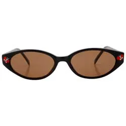 ADORBULOUS Black/Red Oval Sunglasses sold by Giant Vintage