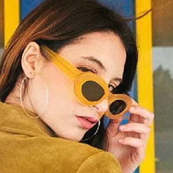 MARIGOLD Yellow/SD Cat-Eye Sunglasses sold by Giant Vintage