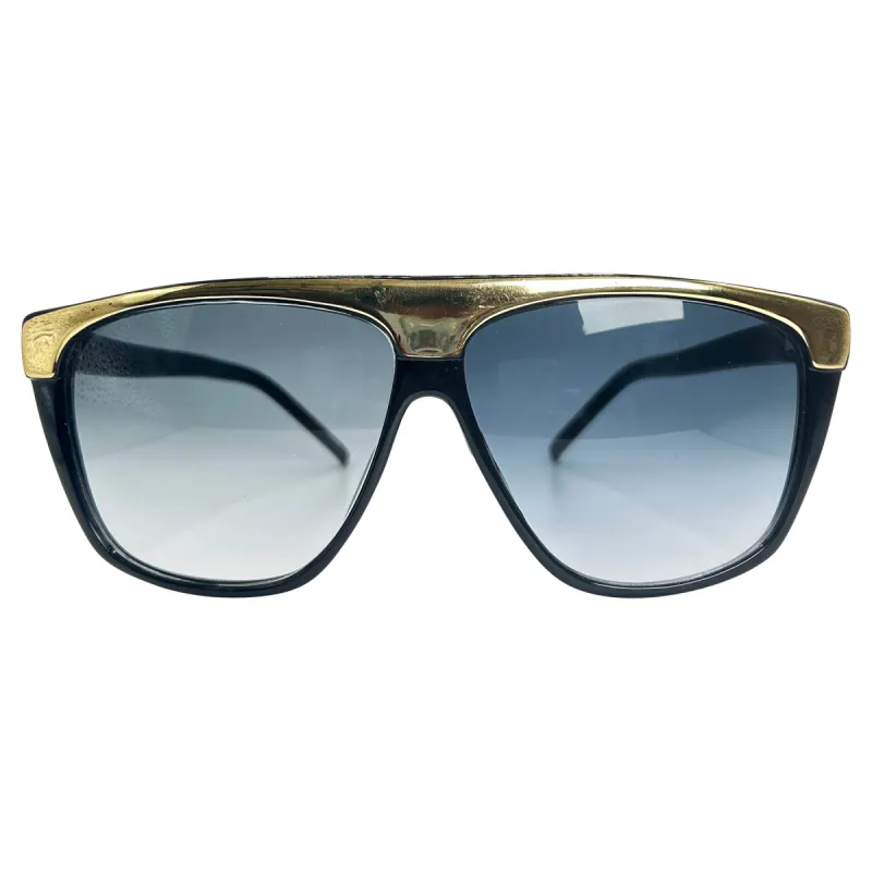 NAGEL Black/Gold 80s Sunglasses sold by Giant Vintage