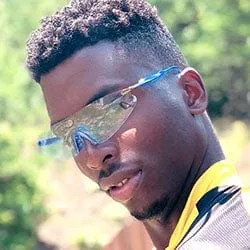 GOOGIE Blue Rimless Sunglasses sold by Giant Vintage