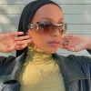 GLAZE TAWNY Amber Rimless Sunglasses sold by Giant Vintage